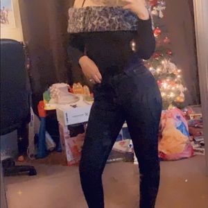 Faux fur Fashion nova off the shoulder sweater